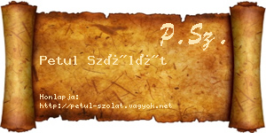 Petul Szólát névjegykártya